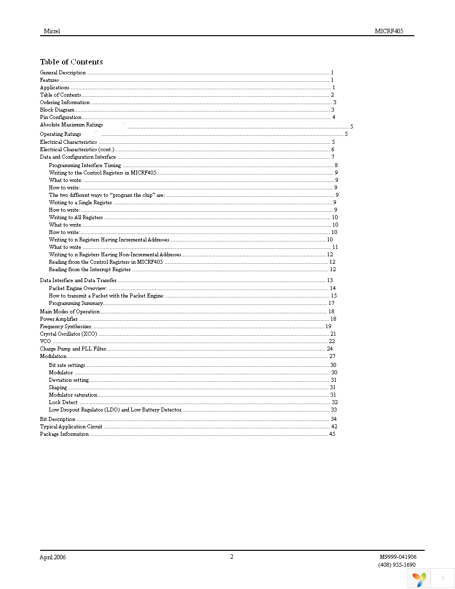 MICRF405YML TR Page 2